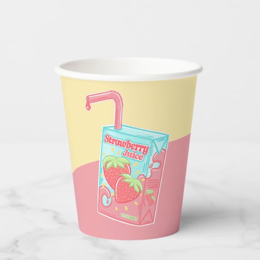 Erdbeersaftbox Pappbecher (Vorderseite)