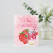 Erdbeersammeln-Party Einladung (Stehend Vorderseite)