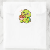 Erdbeerschale Runder Aufkleber (Tasche)