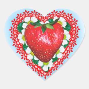 ERDBEERschatz-VALENTINSTAG Herz-Aufkleber