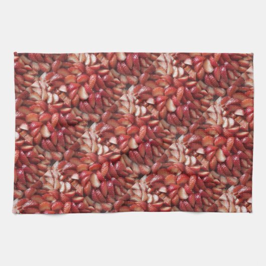 Erdbeerscheiben, gesunder Imbiss, Rotes Obst Handtuch (Horizontal)