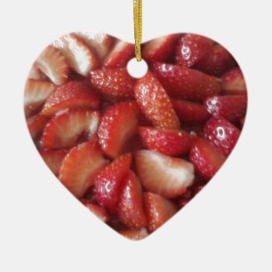 Erdbeerscheiben, gesunder Imbiss, Rotes Obst Keramikornament