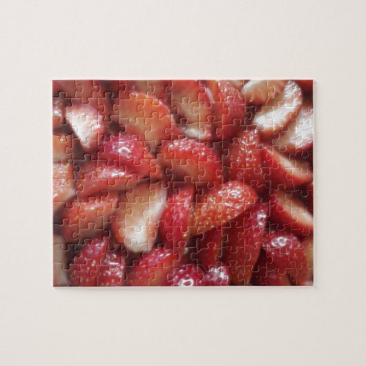 Erdbeerscheiben, gesunder Imbiss, Rotes Obst Puzzle (Horizontal)