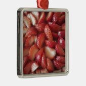 Erdbeerscheiben, gesunder Imbiss, Rotes Obst Silbernes Ornament (Rechts)