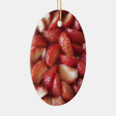 Erdbeerscheiben, gesunder Nahrungsmittelimbiß, Keramik Ornament (Rechts)
