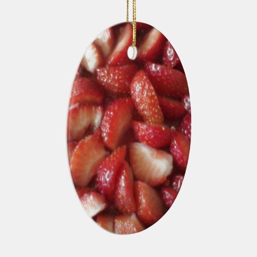 Erdbeerscheiben, gesunder Nahrungsmittelimbiß, Keramik Ornament (Rechts)