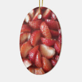 Erdbeerscheiben, gesunder Nahrungsmittelimbiß, Keramik Ornament (Links)