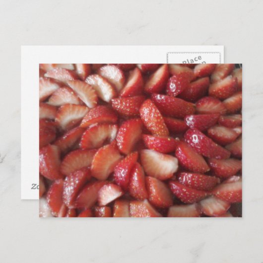 Erdbeerscheiben Postkarte (Vorne/Hinten)