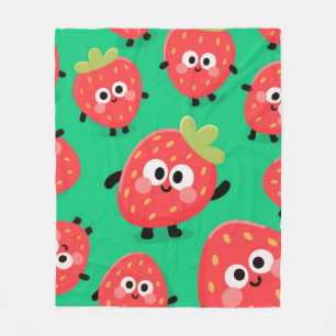 Erdbeerschnecken - Niedliches Fruchtblanket" Fleecedecke
