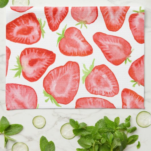 Erdbeerschnitzel Handtuch (Gefaltet)