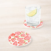 Erdbeerschnitzel Sandstein Untersetzer (Seite)