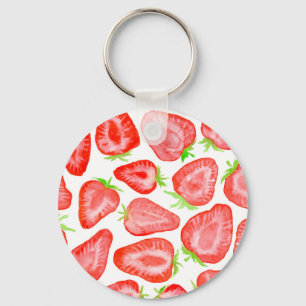 Erdbeerschnitzel Schlüsselanhänger
