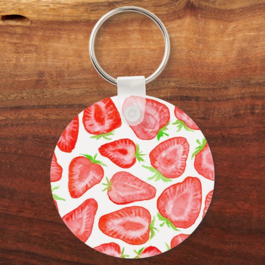 Erdbeerschnitzel Schlüsselanhänger (Vorderseite)