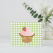 Erdbeerschokolade Cupcake Postkarte (Stehend Vorderseite)