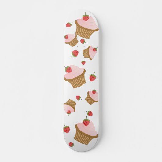 Erdbeerschokolade Cupcake Skateboard (Vorne)