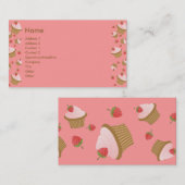 Erdbeerschokolade Cupcakes Visitenkarte (Vorne/Hinten)