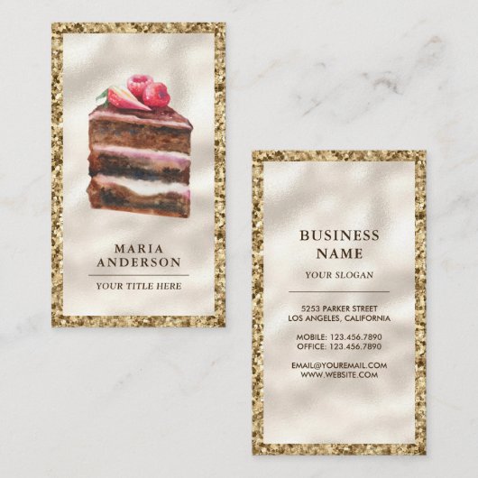 Erdbeerschokolade Koch Backwaren Visitenkarte (Vorne/Hinten)