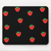 Erdbeerschwarzes Mousepad (Vorne)