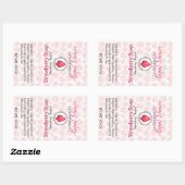 Erdbeerseife | Kunsthandwerklich handgefertigte Ma Rechteckiger Aufkleber (Blatt)