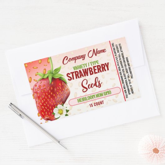 Erdbeersiegel Rechteckiger Aufkleber (Umschlag)
