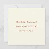 Erdbeersommer-Party Einladung (Rückseite)