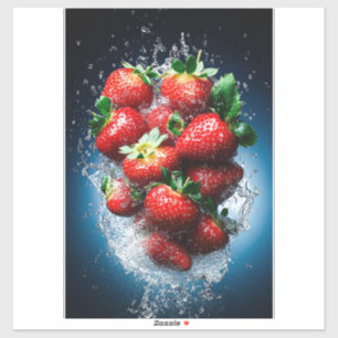 Erdbeersplash Aufkleber