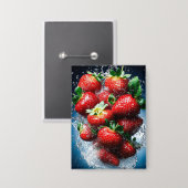 Erdbeersplash Button (Vorderseite/Rückseite)