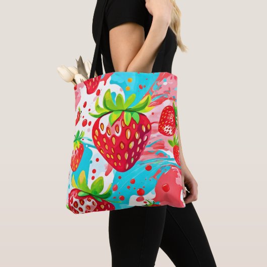 Erdbeersplash-Muster Tasche (Von Nahem)