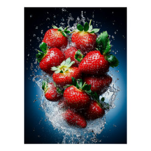 Erdbeersplash Poster