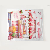 Erdbeerstandfläche Party Hintergrund Fotokabine Wandteppich (Vorderseite (Horizontal))