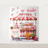 Erdbeerstandfläche Party Hintergrund Fotokabine Wandteppich (Vorderseite)