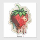 Erdbeersticker Aufkleber (Blatt)