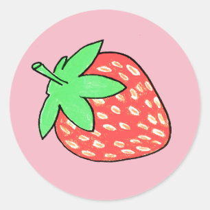 Erdbeersticker Runder Aufkleber