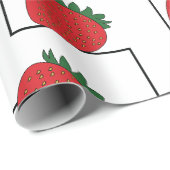 Erdbeerstreifen im Chevron-Muster Geschenkpapier (Rolleneckpunkt)