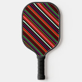 Erdbeerstreifen - Rot, Grün, Schwarz Streifen Pickleball Schläger (Vorderseite)