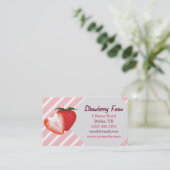 Erdbeerstreifen Visitenkarte (Stehend Vorderseite)