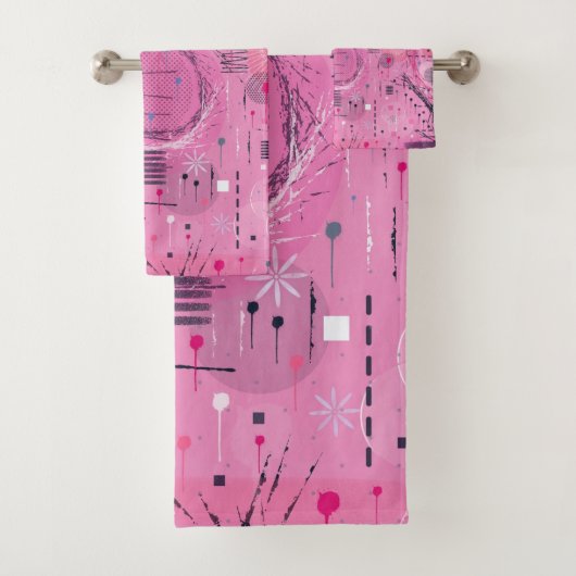 Erdbeersundae-Abstrakte Kunst Badhandtuch Set (Insitu)