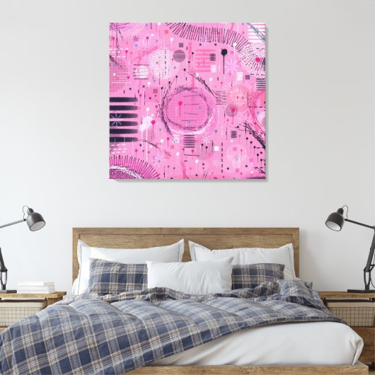 Erdbeersundae-Abstrakte Kunst Leinwanddruck (Insitu (Schlafzimmer))