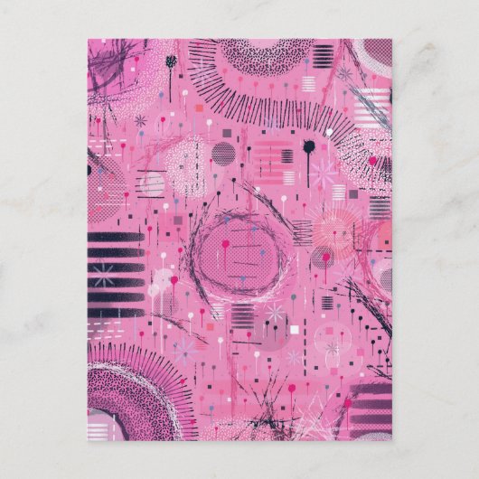 Erdbeersundae-Abstrakte Kunst Postkarte (Vorderseite)