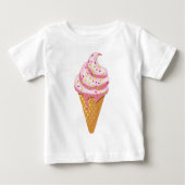 Erdbeersundae in Waffelkonus mit Topping Baby T-shirt (Vorderseite)