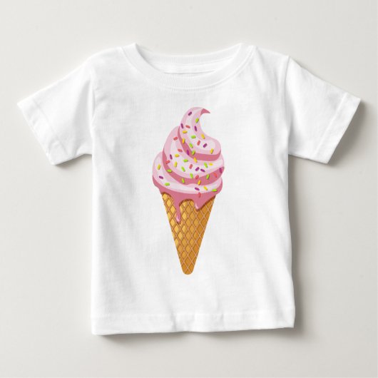 Erdbeersundae in Waffelkonus mit Topping Baby T-shirt (Vorderseite)