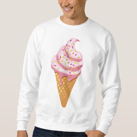 Erdbeersundae in Waffelkonus mit Topping Sweatshirt (Vorderseite)