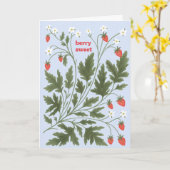 Erdbeersüße Grußkarte Karte (Gelbe Blume)