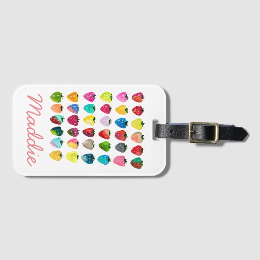 Erdbeersüße niedliche Fruchtfarbe Gepäckanhänger (Vorderseite (Horizontal))