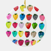 Erdbeersüße niedliche Fruchtfarbe Keramik Ornament (Hinten)