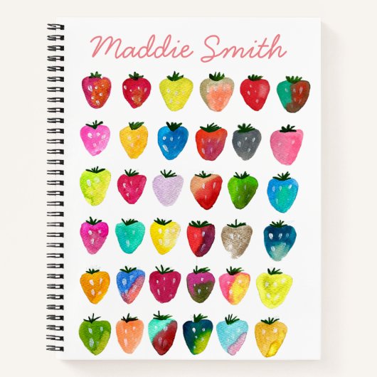 Erdbeersüße niedliche Fruchtfarbe Notizblock (Vorderseite)