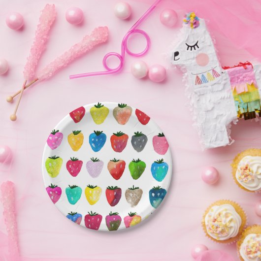 Erdbeersüße niedliche Fruchtfarbe Pappteller (Party)