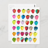 Erdbeersüße niedliche Fruchtfarbe Postkarte (Vorne/Hinten)