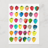 Erdbeersüße niedliche Fruchtfarbe Postkarte (Vorderseite)