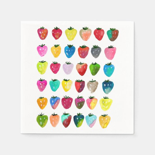 Erdbeersüße niedliche Fruchtfarbe Serviette (Vorderseite)